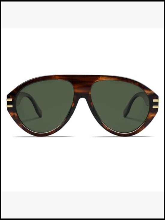 Polarized Retro Oversized Aviator Sunglasses UV400 Protection Plastic Frame main image 5